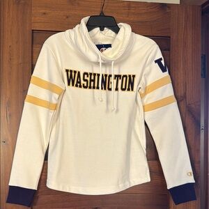 Champion White and Gold Cowl Neck Sweater